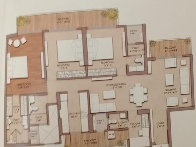 Resale | 4 BHK + Servant Room,Study Room 2200 Sq.Ft. Apartment in Prateek Grand Begonia