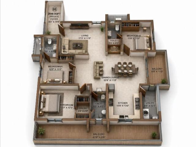 Resale | 4 BHK + Prayer Room,Servant Room,Study Room,Extra Room,Basement,Store Room 3348 Sq.Ft. Apartment in Manikonda