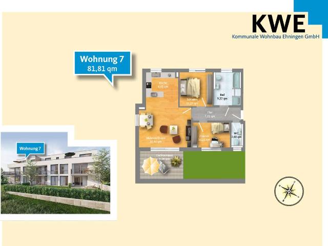 RESERVIERT* Schöne 3 Zimmer Dachgeschosswohnung: Wohnung Nr. 7