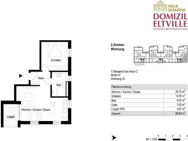 Residenz Domizil Eltville Neubau Eigentumswohnung mit Loggia