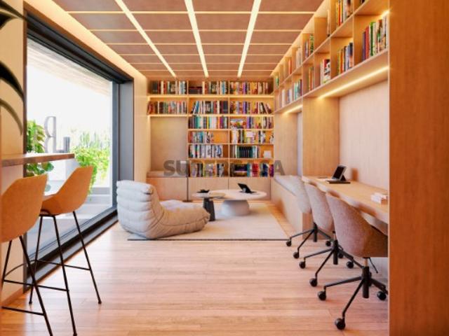 Apartamento T1 c/ 95 m2 suíte c/ 18 m2 | Box fechada c/ 20 m2 | Ginásio 200 m2 + SPA sauna e banho turco | Espaço de cowork + biblioteca | Lavandaria industrial | Lounge c/ espelho de água | Gondomar São Cosme