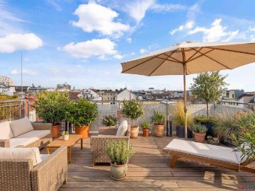 Rooftop Wohnung über den Dächern des Siebten | 1 Min. zur Mariahilferstr. | 40m² 360° Terrasse | Virtual Tour