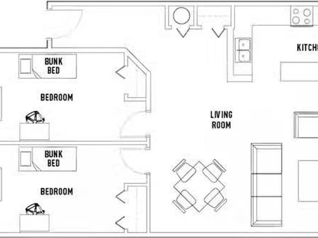 Room in 2 Bed 2 Bath B