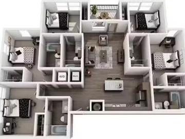 Room in 4 Bedroom 4 Bathroom D1