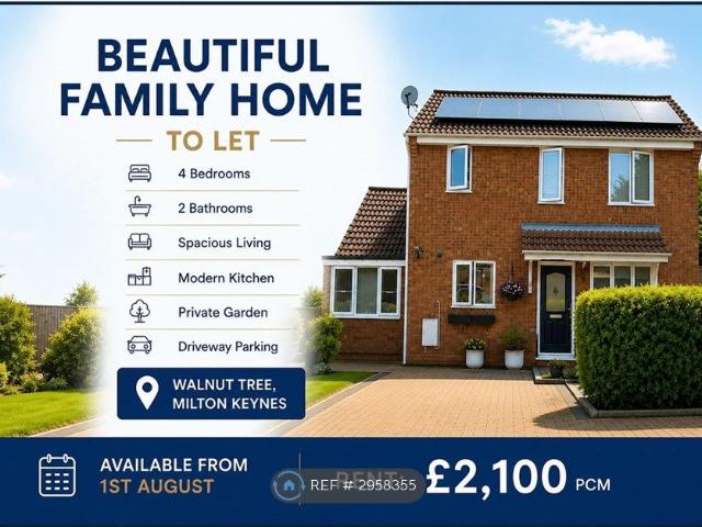 Rosebay Close, Milton Keynes MK7, 4 bed detached house to rent, £2,100 pcm | PrimeLocation