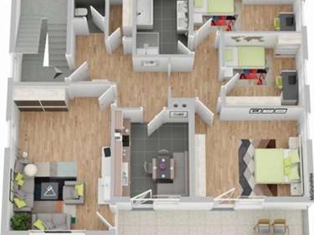 Roßtal OT: Familienfreundliche, freie 4 Zimmer Erdgeschosswohnung mit Terrasse und Garage