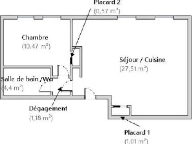 Rouen Appartement 2 pièces 45.14 m²