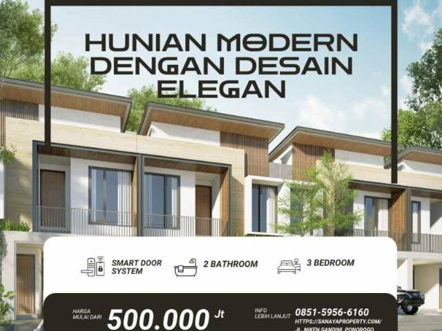 Rumah Modern Minimalis Ponorogo Desain Elegan Smart Door System