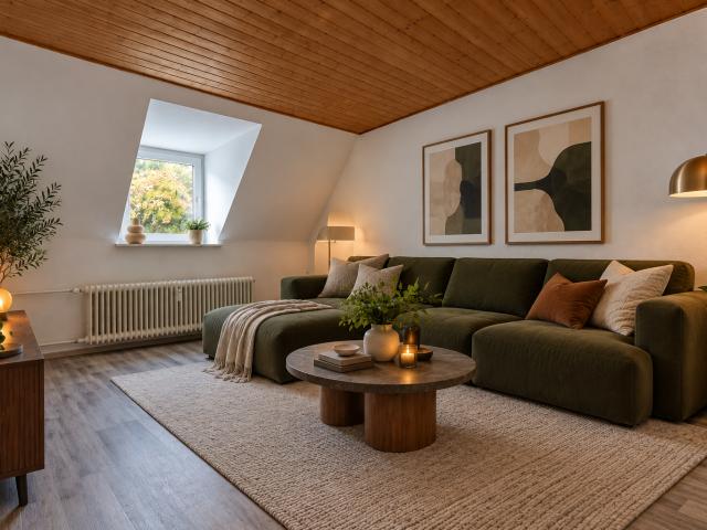 Rund 51 m² große 2 Zimmer Dachgeschosswohnung mit renoviertem Tageslichtbad und Gartennutzung