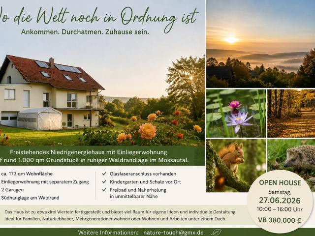 Ruhe und Natur direkt am Wald EFH OPEN HOUSE 27.06.2026