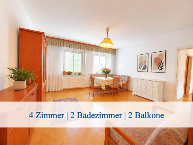 Ruhelage: 4 Zimmer | 2 Badezimmer | 2 Balkone | 1 begehbarer Schrank