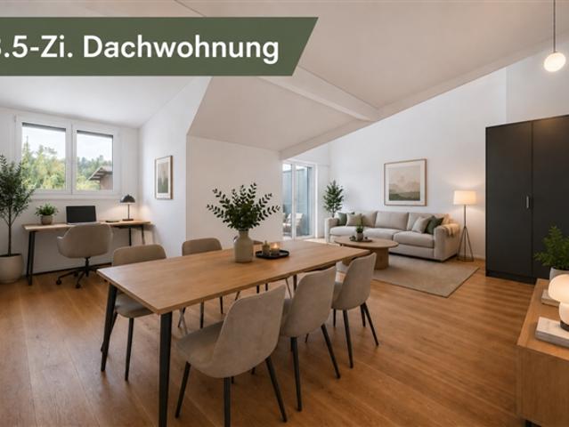 ruhig gelegene 3.5 Zi. Neubau Dachwohnung mit Blick ins Grüne