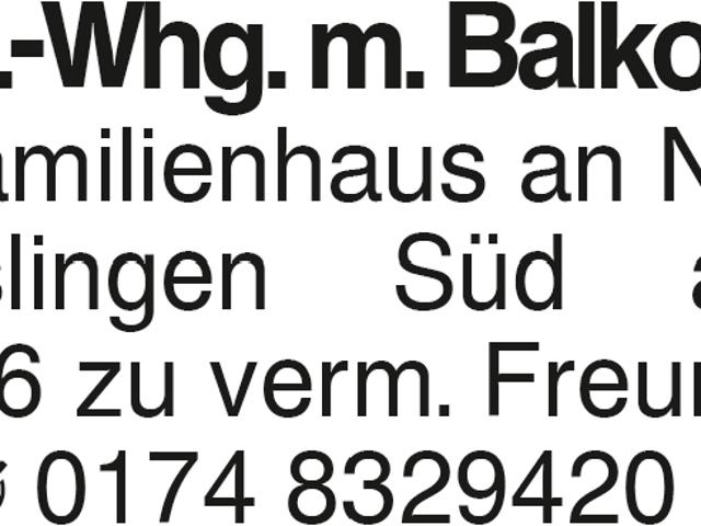 Ruhige 3 Zimmer Wohnung in Eislingen Süd