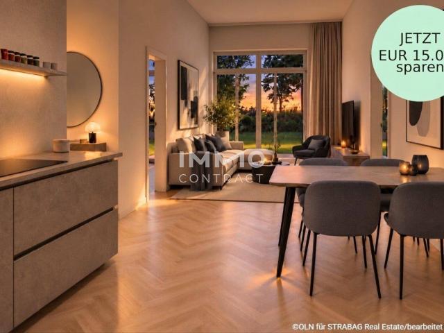 Ruhige Gartenwohnung mit Top Grundriss sowie Annehmlichkeiten im Haus Gäste Lounge, Eventküche, Fahrradwerkstatt usw