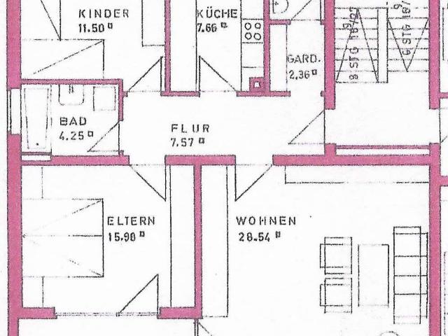 Ruhige, sonnige 3 Zimmerwohnung mit Garage
