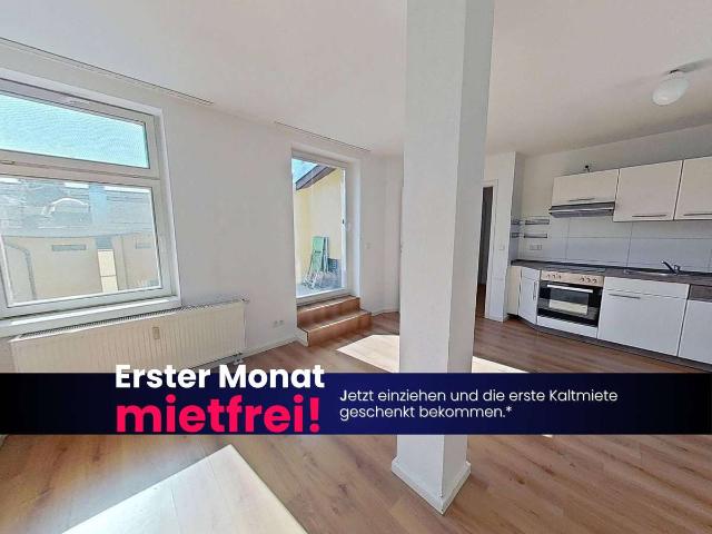 Ruhiges Wohnen ganz oben: 2 Zimmer in der Endetage mit Balkon – 1 Nettokaltmiete zum Start gesche.