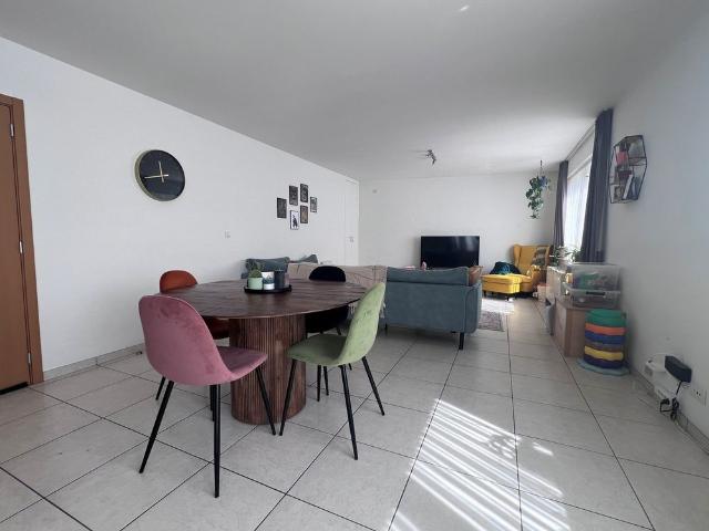 Ruim appartement met 2 slaapkamers, zonnig terras en garage in hartje Zwevezele / Hille