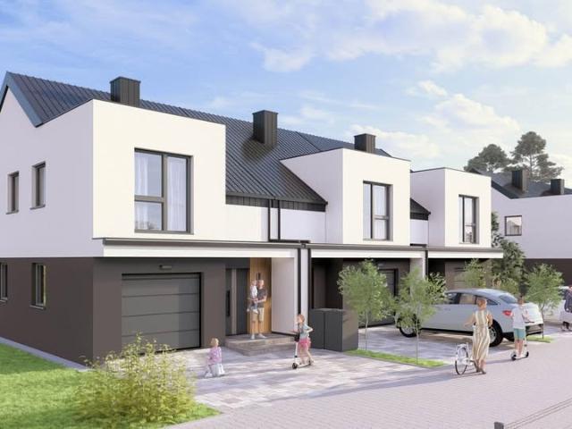 Nowoczesny dom szeregowy 117 m² z garażem i 3 miejscami parkingowymi