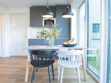 Scandinavian designer appartement with terrace directly at the lake