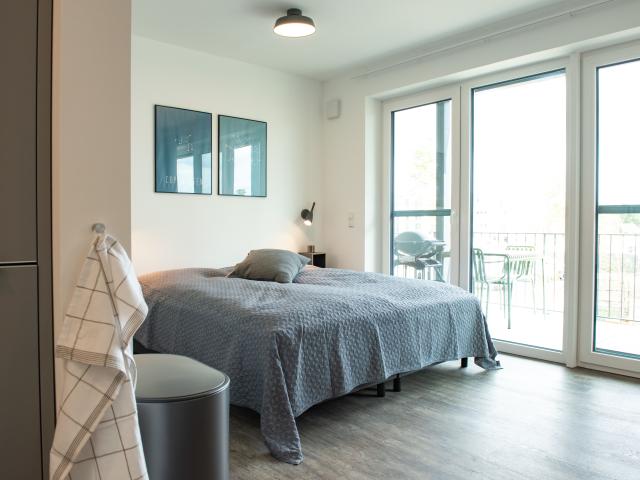 Scandinavian designer appartement with balcony directly at the lake