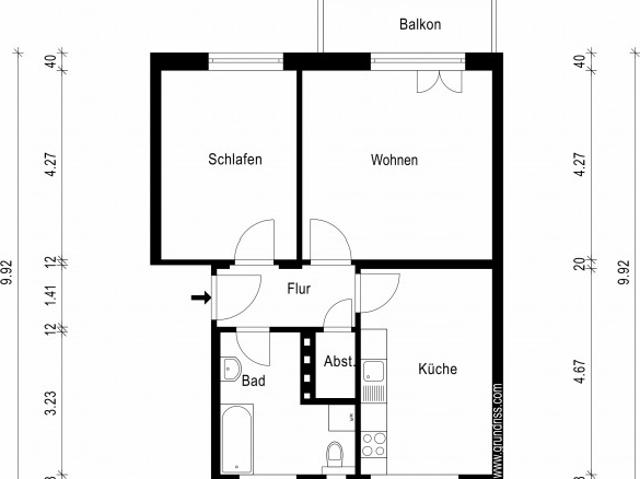 Schicke 2 Raum Wohnung mit Balkon!