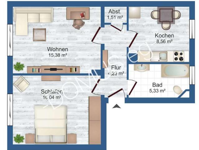 Schicke 2 Zimmer Wohnung mit Einbauküche!
