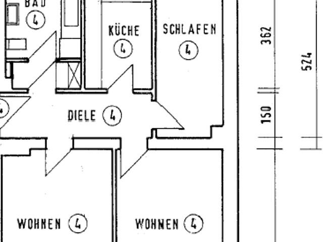 Schicke 3 Raumwohnung, Küche und Badezimmer mit Taglicht