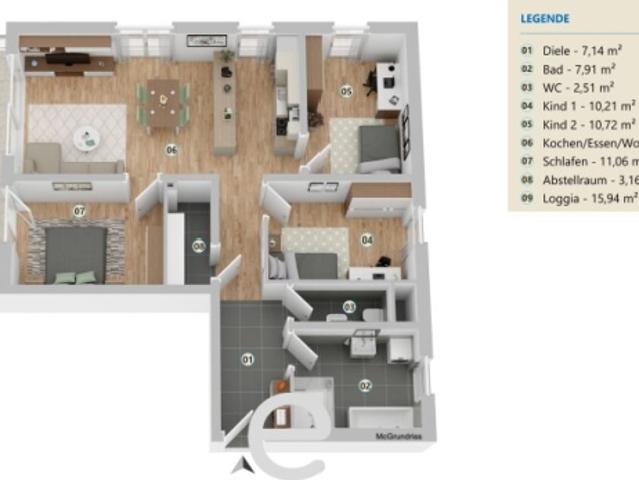 Schlüsselfertige 4 Zimmer Neubau Wohntraum mit großer Loggia & 2 TGP in Schleißheim