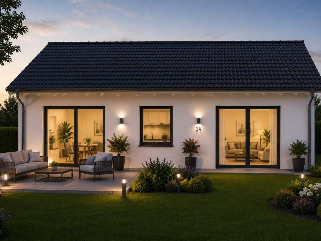 Schlüsselfertiger KfW 40 Bungalow mit Photovoltaikanlage