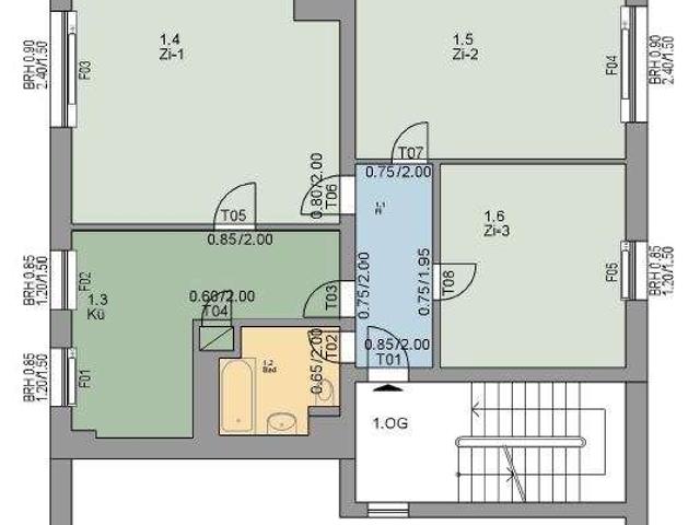 Schöne 3 Zimmerwohnung in Fritzlar, Scharnhorststraße 3, 1. OG rechts