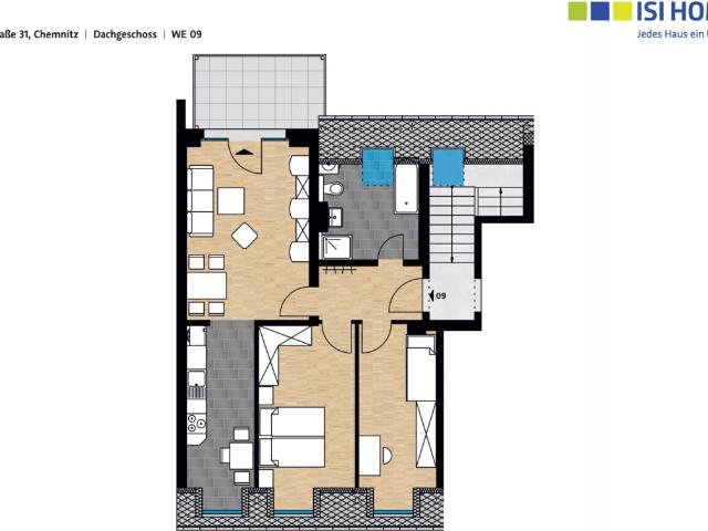 Schöne 3 Raumwohnung mit Balkon in zentraler Lage WE09