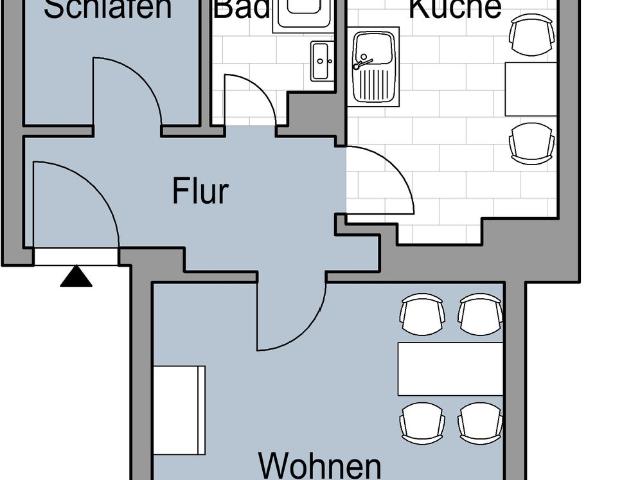 Schöne 1.5 Zimmerwohnung mit Balkon zum Innenhof