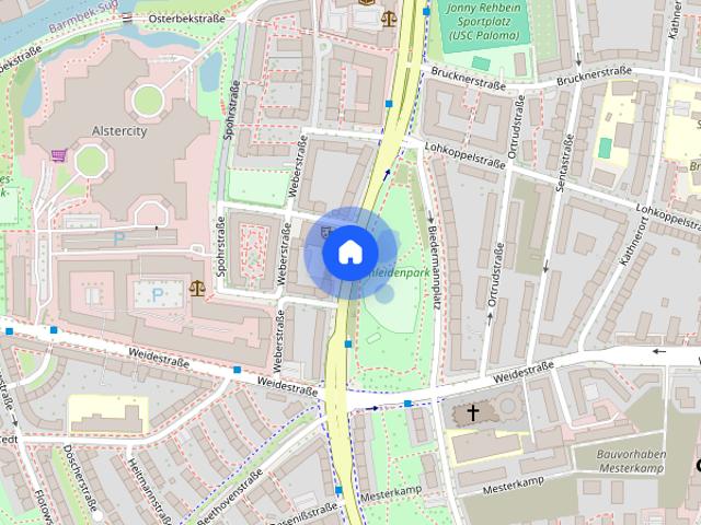 Schöne 1 Zimmer Erdgeschoss Wohnung in Barmbek Süd