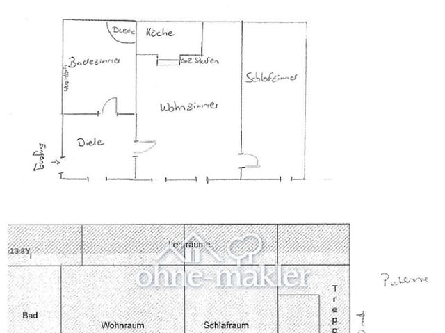 Schöne 2 Zimmer Wohnung mit Küche im Erdgeschoss
