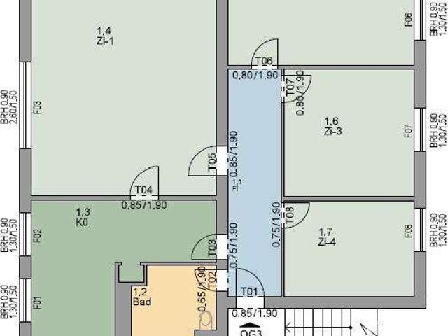 Schöne 4 Zimmerwohnung in Fritzlar, Scharnhorststraße 1, 3. OG rechts