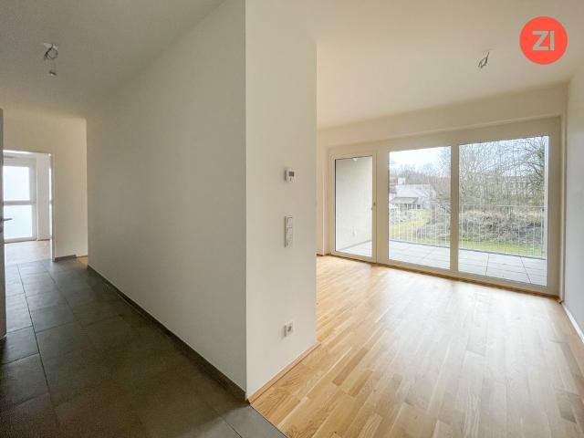 Schöne geförderte 3 Zimmer Wohnung mit Tiefgaragenparkplatz und Loggia in Gallspach. Erstbezug!