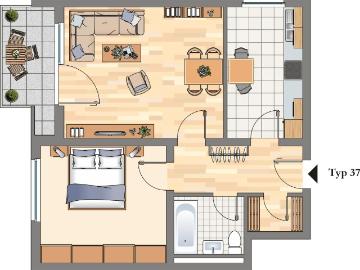 Schöne helle 2 Zimmer Wohnung in Hattingen Stadtmitte