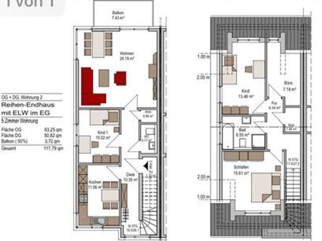 Schöne, helle Maisonette 4,5 Zimmerwohnung in zentraler Lage