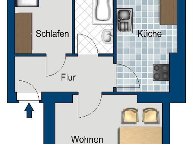 Schöne sanierte 1,5 Zimmerwohnung