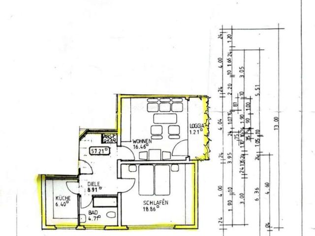 Schöne Wohnung 57m2 in perfekt Lage. Anbindung zurA44 undA46. Wenige Meter bis in der Stadt