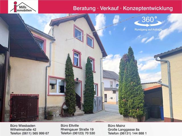 Schornsheim: Charmantes Einfamilienhaus mit Scheunen und großem Innenhof