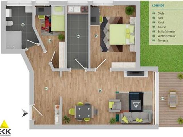 Saniert. Ruhig. Rhein nah. 3 Zimmer EG Wohnung mit Terrasse, Keller & Tiefgarage in Bonn