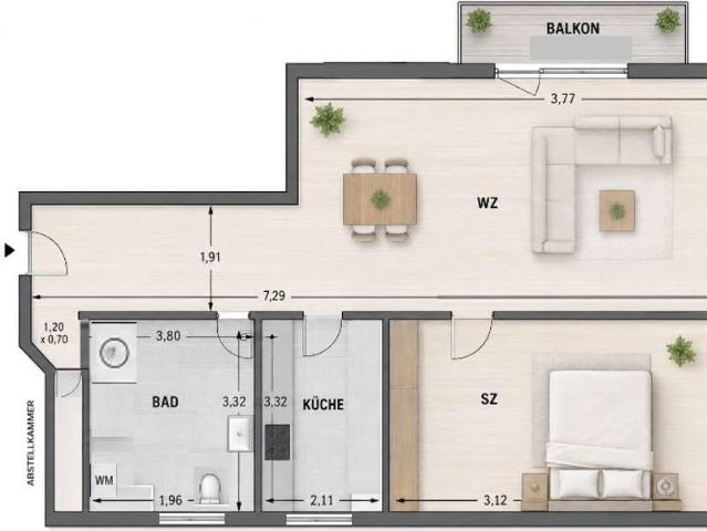 Saniert* 2 Raum Wohnung *Vermietet Balkon TG Stellplatz Keller