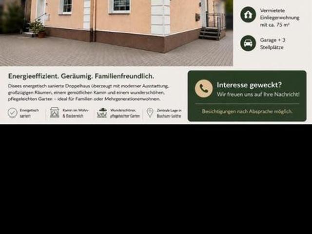 Sanierte Doppelhaushälfte in Bochum Leithe mit Einliegerwohnung