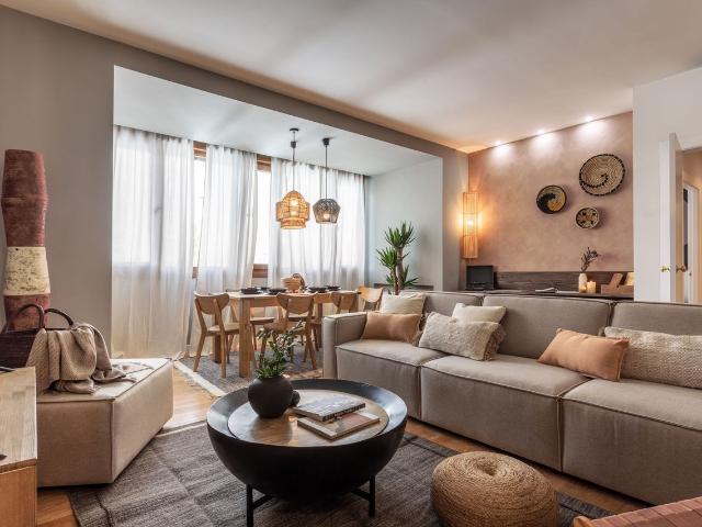 Saharan Inspired 2 Bedroom Apartment with Terrace and Dedicated Workspaces in Azca, Madrid Amsterdam Apartments for Rent
