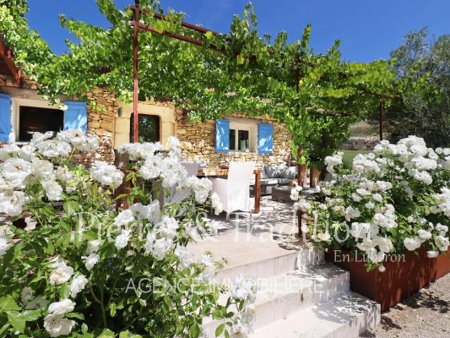 Saignon, Ancienne bergerie rénovée avec piscine et vue panoramique sur le Luberon