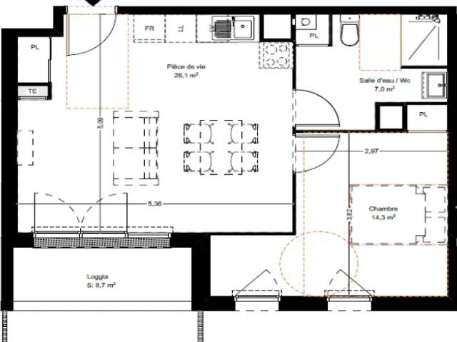 Saint Vincent de Paul Appartement 2 pièces 47.4 m²