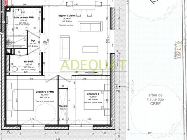 SAINT ANDRE LE GAZ, appartement T3 + 1 parking privatif + jardin de 100m2.