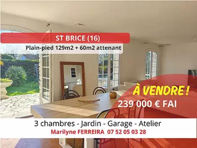 Saint Brice 16100 Achat / Vente maison 5 pièces t5 au dernier étage