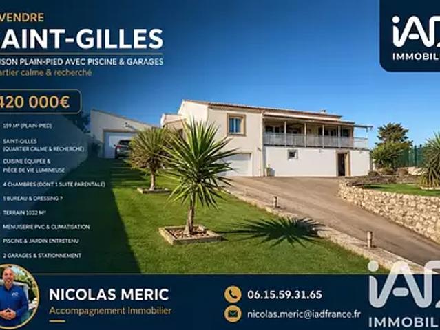 Saint Gilles 30800 Achat / Vente maison 6 pièces t6 parking